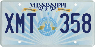 MS license plate XMT358