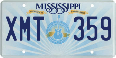 MS license plate XMT359