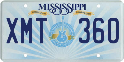 MS license plate XMT360