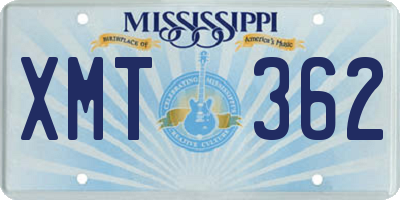 MS license plate XMT362