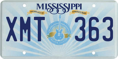 MS license plate XMT363