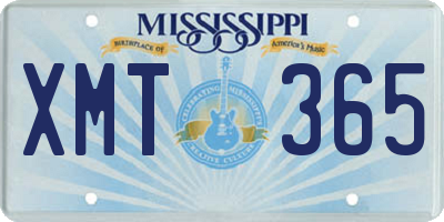 MS license plate XMT365