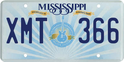 MS license plate XMT366