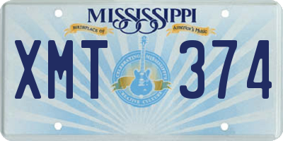 MS license plate XMT374
