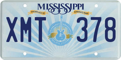 MS license plate XMT378