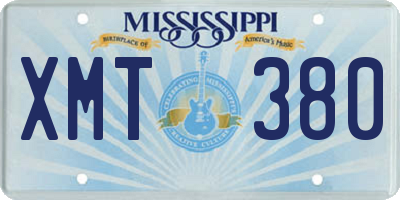 MS license plate XMT380