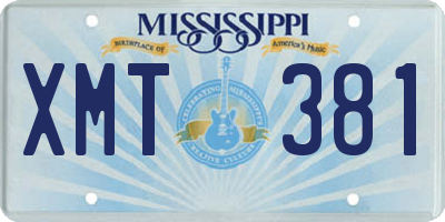 MS license plate XMT381