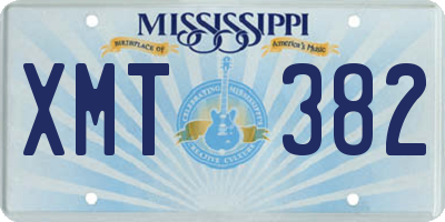 MS license plate XMT382