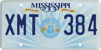 MS license plate XMT384