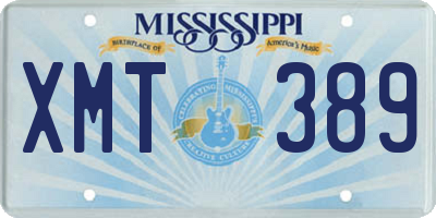 MS license plate XMT389