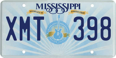 MS license plate XMT398