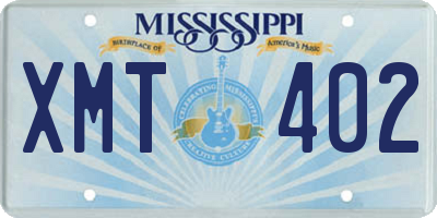 MS license plate XMT402