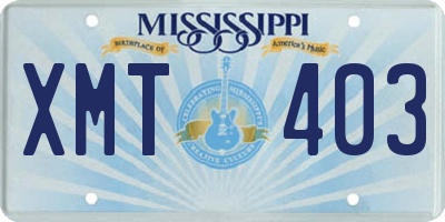 MS license plate XMT403