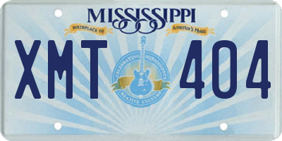 MS license plate XMT404