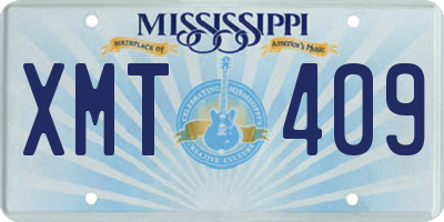 MS license plate XMT409