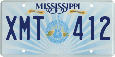 MS license plate XMT412