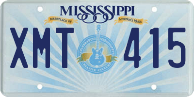 MS license plate XMT415