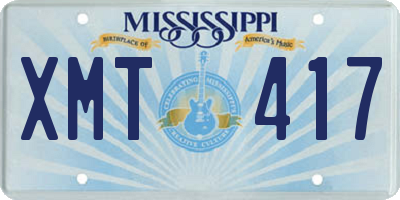 MS license plate XMT417