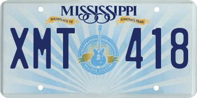 MS license plate XMT418