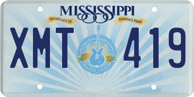 MS license plate XMT419