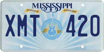 MS license plate XMT420