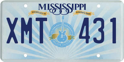 MS license plate XMT431
