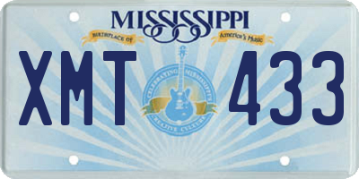 MS license plate XMT433