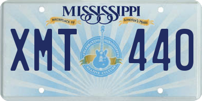 MS license plate XMT440