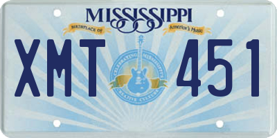 MS license plate XMT451
