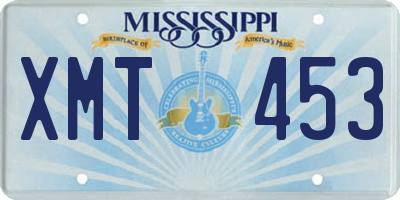 MS license plate XMT453