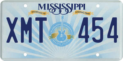 MS license plate XMT454