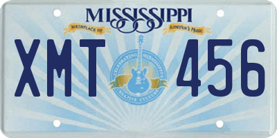MS license plate XMT456