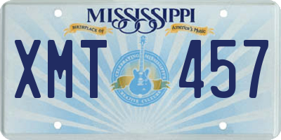 MS license plate XMT457