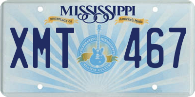 MS license plate XMT467