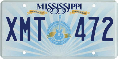 MS license plate XMT472