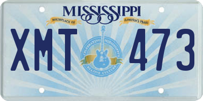MS license plate XMT473