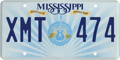 MS license plate XMT474
