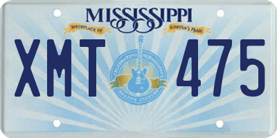 MS license plate XMT475