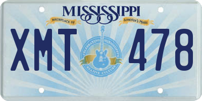 MS license plate XMT478