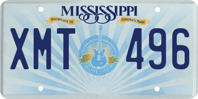 MS license plate XMT496