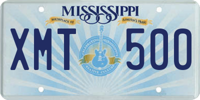 MS license plate XMT500