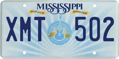 MS license plate XMT502