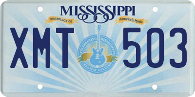 MS license plate XMT503