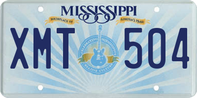 MS license plate XMT504