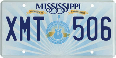 MS license plate XMT506