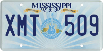 MS license plate XMT509