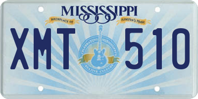 MS license plate XMT510
