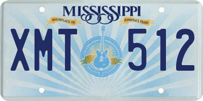 MS license plate XMT512