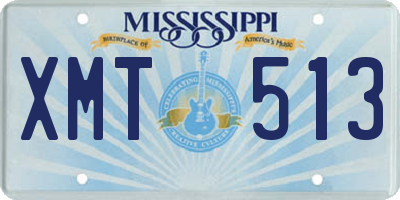 MS license plate XMT513