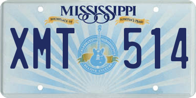 MS license plate XMT514